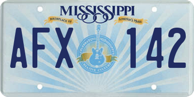 MS license plate AFX142