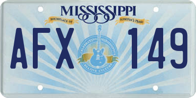 MS license plate AFX149
