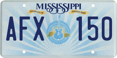 MS license plate AFX150