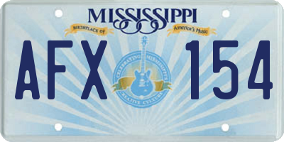 MS license plate AFX154