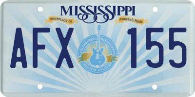 MS license plate AFX155