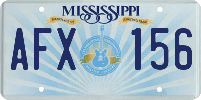 MS license plate AFX156