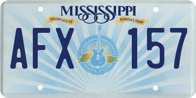 MS license plate AFX157