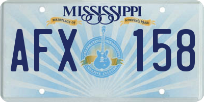 MS license plate AFX158