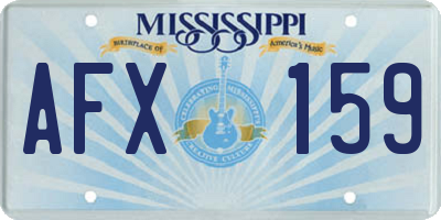 MS license plate AFX159