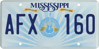 MS license plate AFX160