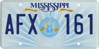MS license plate AFX161