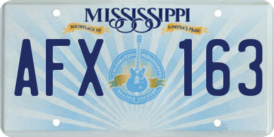 MS license plate AFX163
