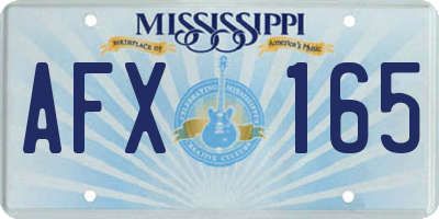 MS license plate AFX165