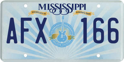 MS license plate AFX166