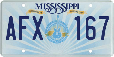 MS license plate AFX167