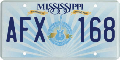 MS license plate AFX168