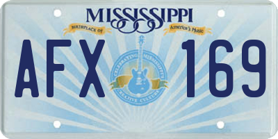 MS license plate AFX169