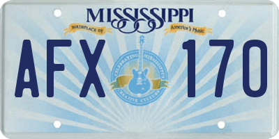 MS license plate AFX170