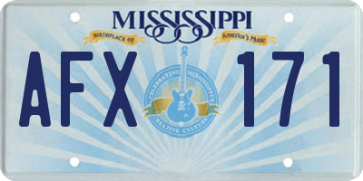 MS license plate AFX171