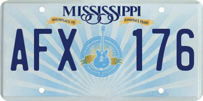 MS license plate AFX176