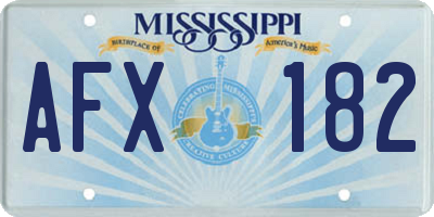 MS license plate AFX182
