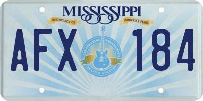 MS license plate AFX184