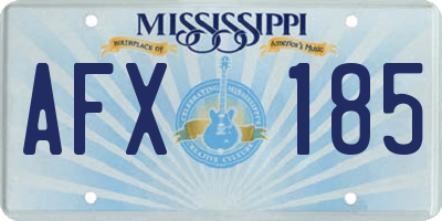 MS license plate AFX185