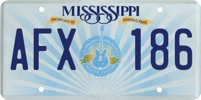 MS license plate AFX186