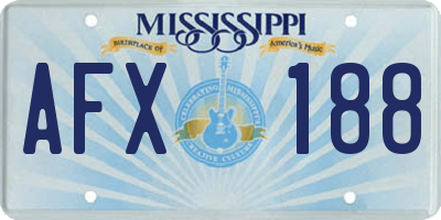 MS license plate AFX188