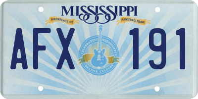 MS license plate AFX191