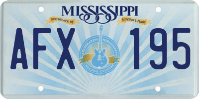 MS license plate AFX195