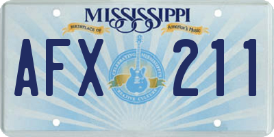 MS license plate AFX211