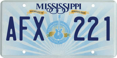 MS license plate AFX221