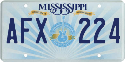 MS license plate AFX224