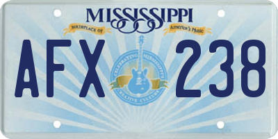 MS license plate AFX238