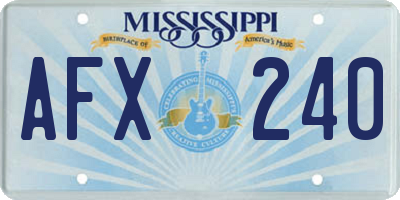 MS license plate AFX240