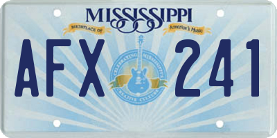 MS license plate AFX241