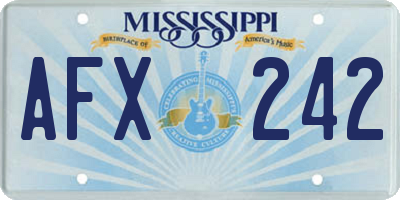 MS license plate AFX242