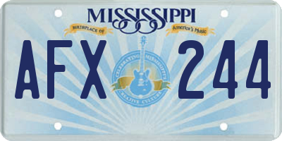 MS license plate AFX244