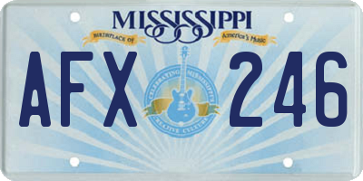 MS license plate AFX246