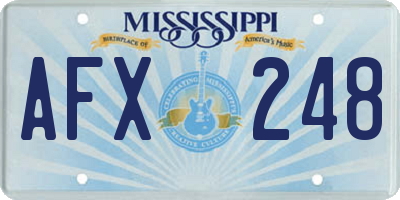 MS license plate AFX248
