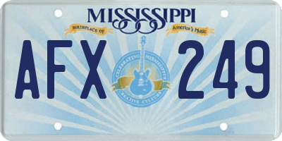 MS license plate AFX249