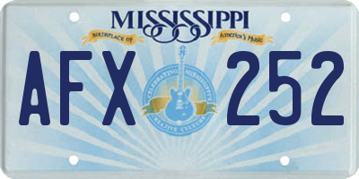 MS license plate AFX252