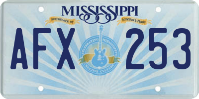 MS license plate AFX253