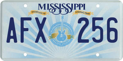 MS license plate AFX256