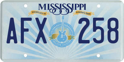 MS license plate AFX258