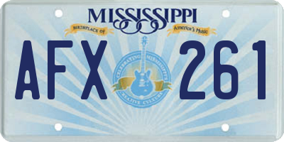 MS license plate AFX261