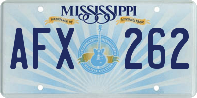 MS license plate AFX262