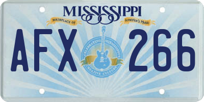 MS license plate AFX266