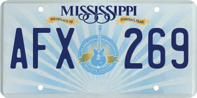 MS license plate AFX269
