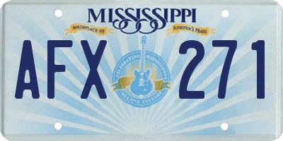 MS license plate AFX271