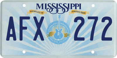 MS license plate AFX272