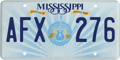 MS license plate AFX276