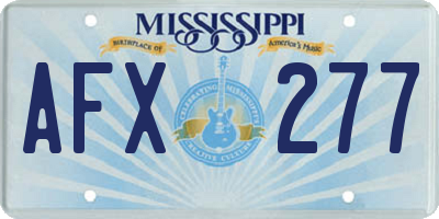 MS license plate AFX277